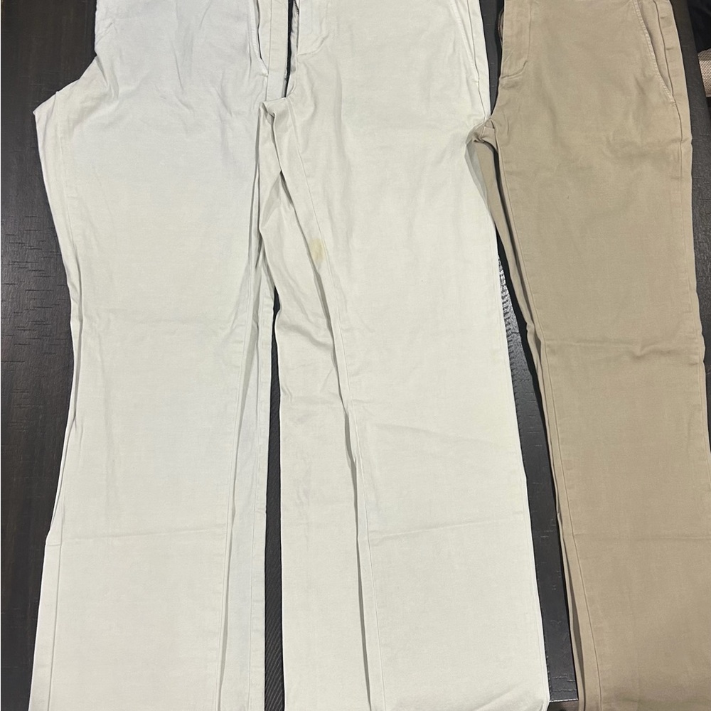 Vineyard Vines White and Tan Dress Pants